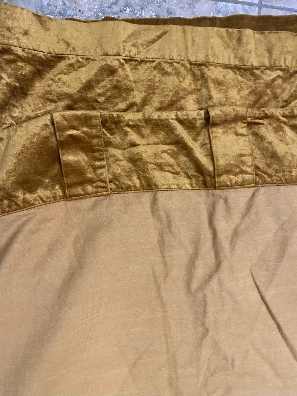 West Elm Blackout Golden Oak Velvet Luxurious Plush Rich Curtain Panels 48x84